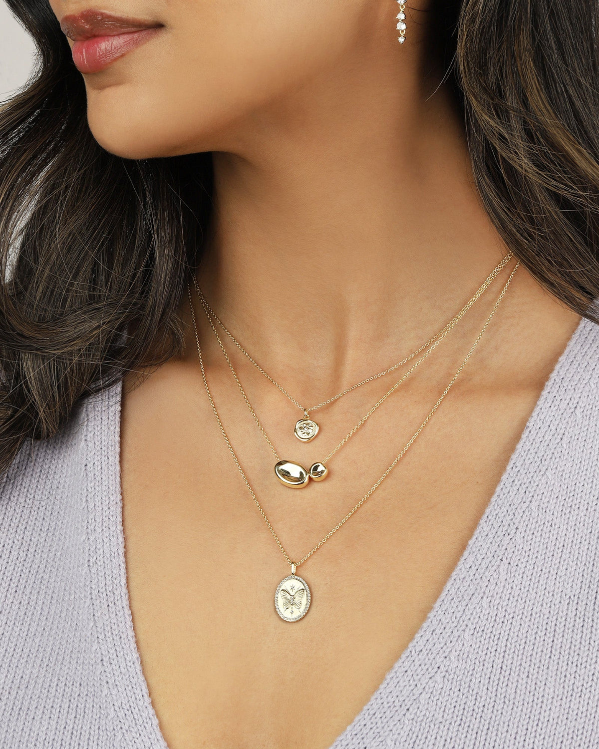 Oval Butterfly Necklace