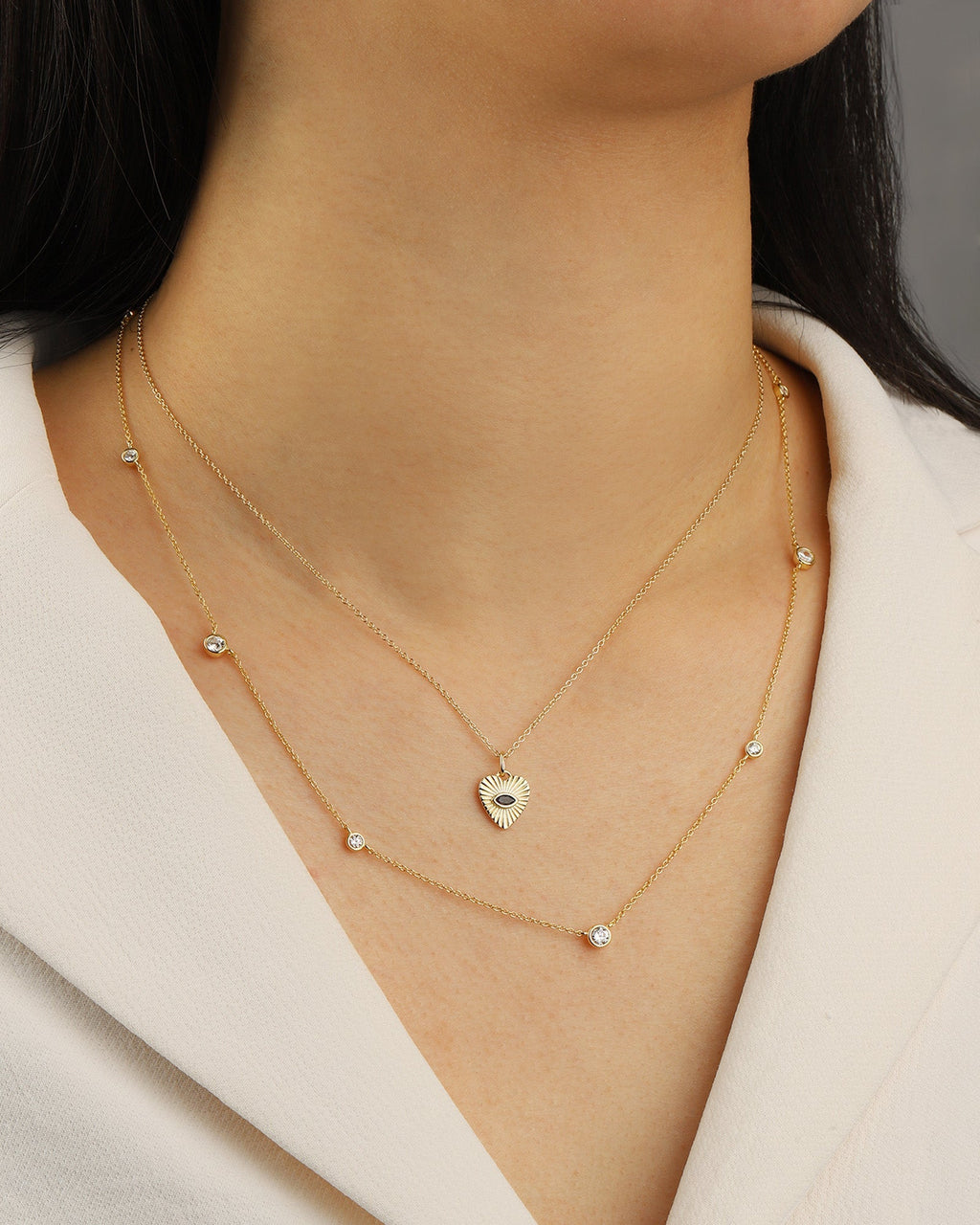 Radiant Heart Evil Eye Necklace