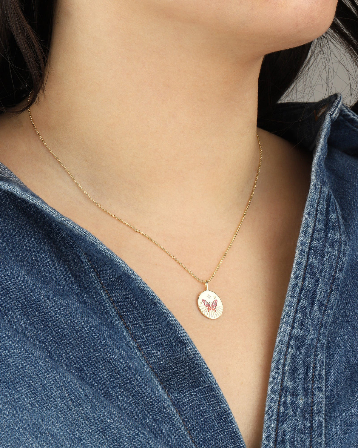 Butterfly Medallion Necklace