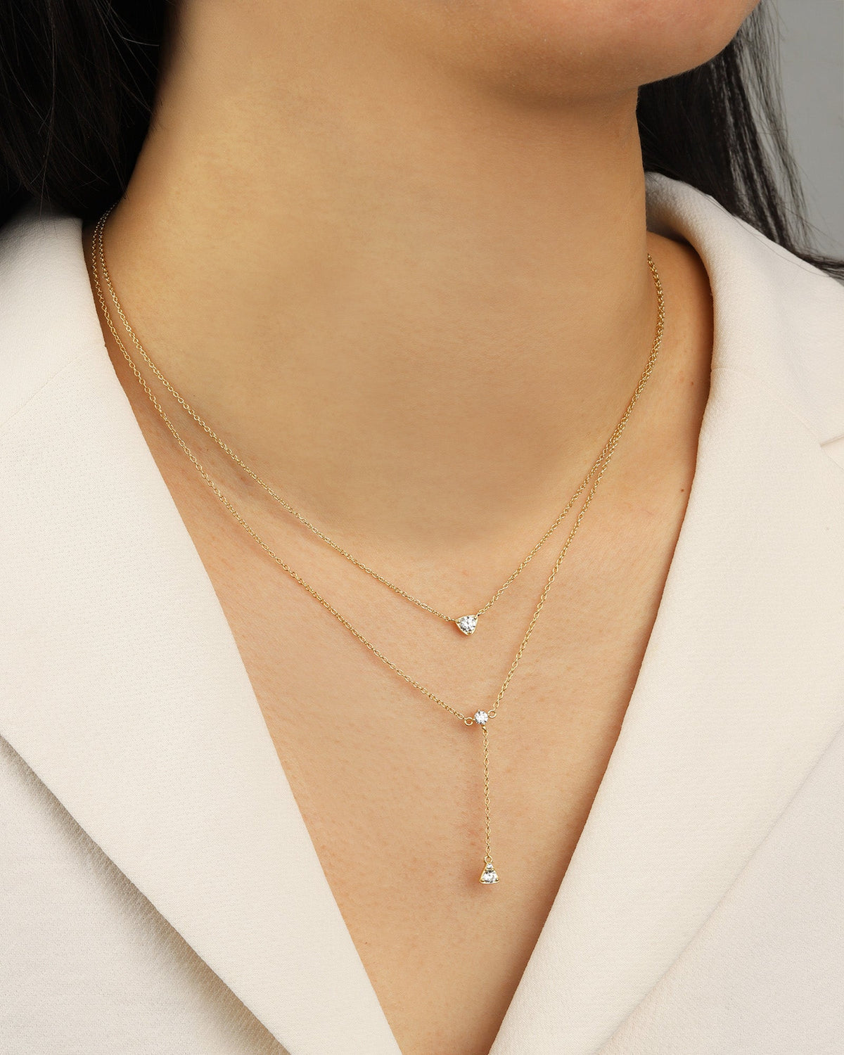 Triangle Solitaire Necklace