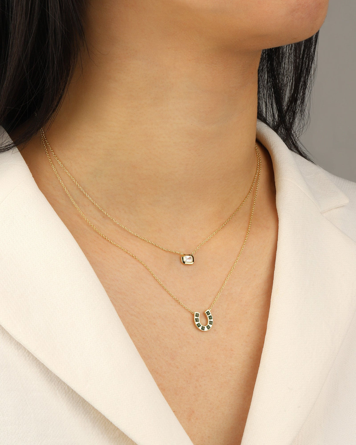 Emerald Cut East-West Necklace