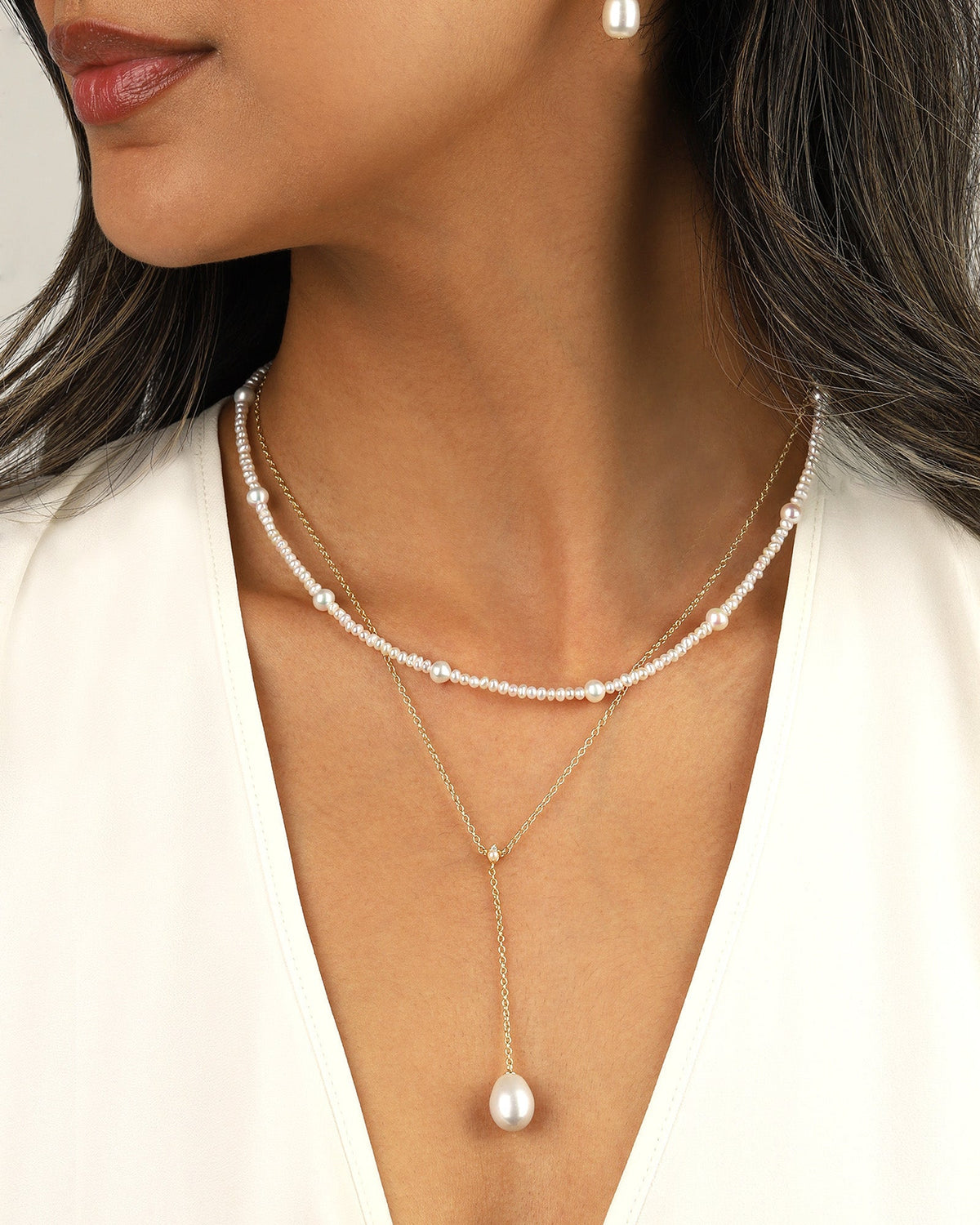 Pearl Y Necklace
