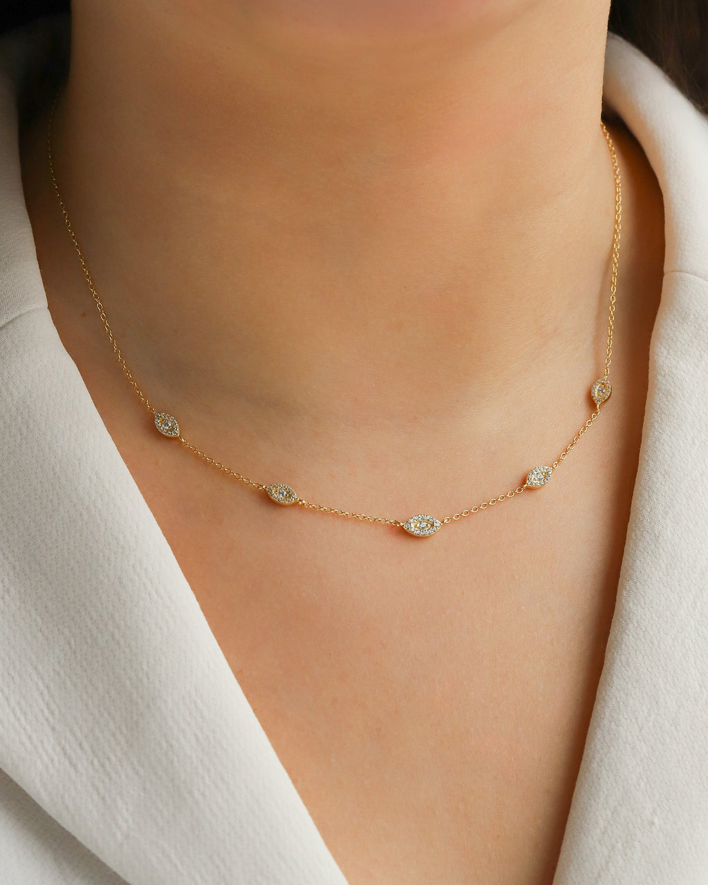 Evil Eye Station Necklace