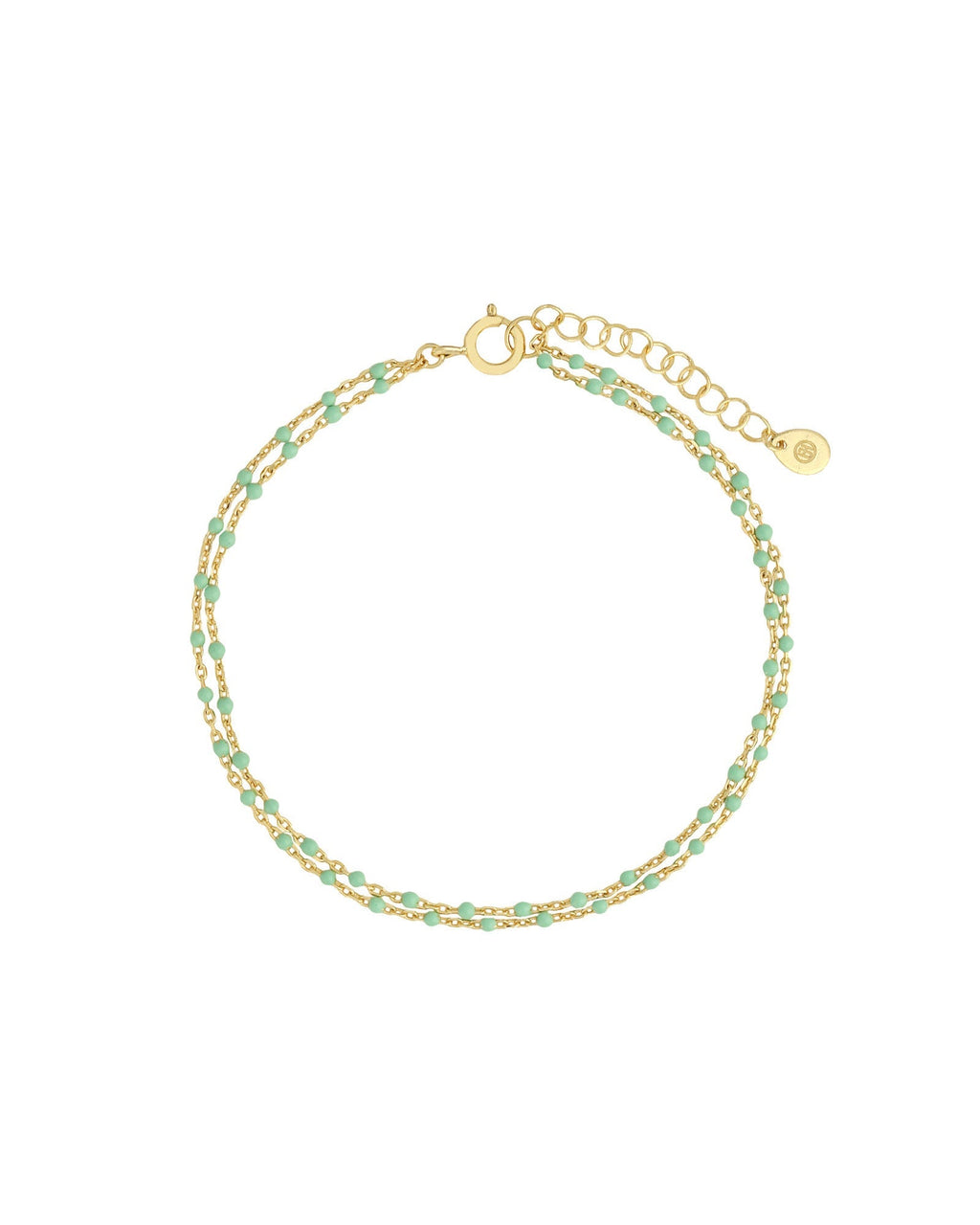 Two Row Enamel Beaded Chain Bracelet