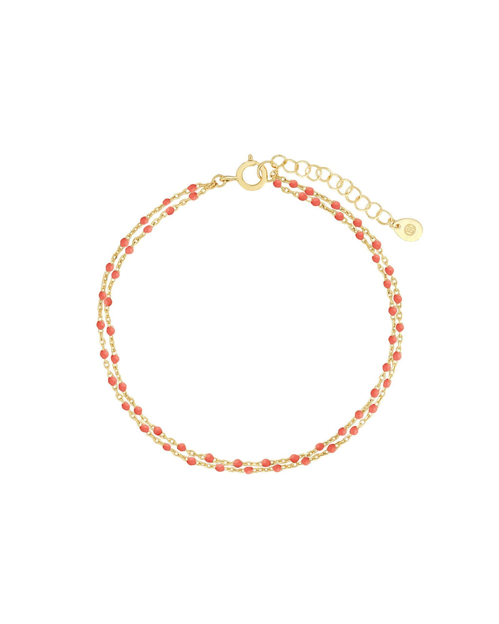 Two Row Enamel Beaded Chain Bracelet