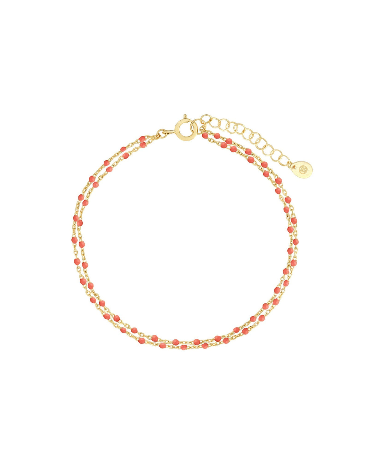 Two Row Enamel Beaded Chain Bracelet