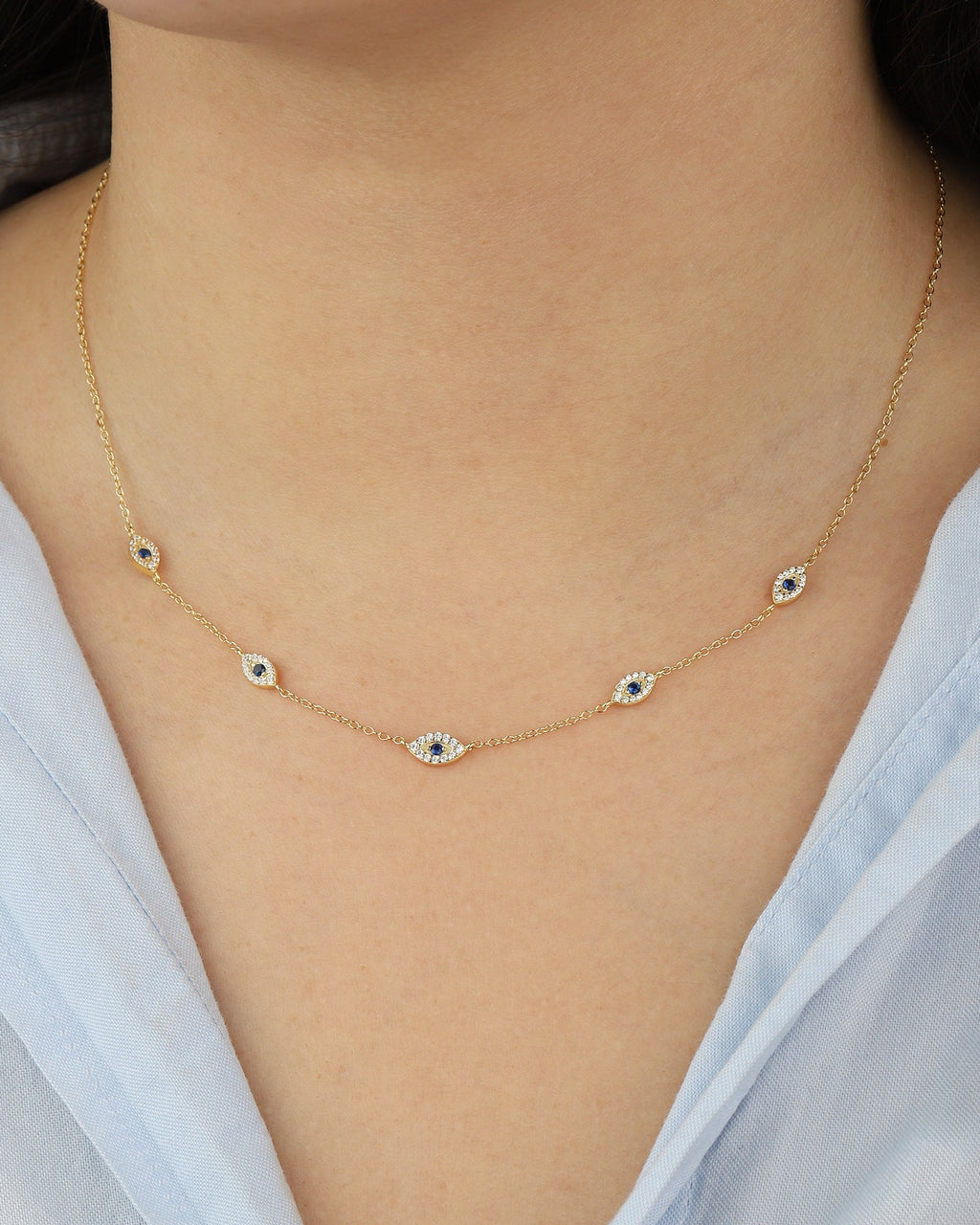 Evil Eye Station Necklace