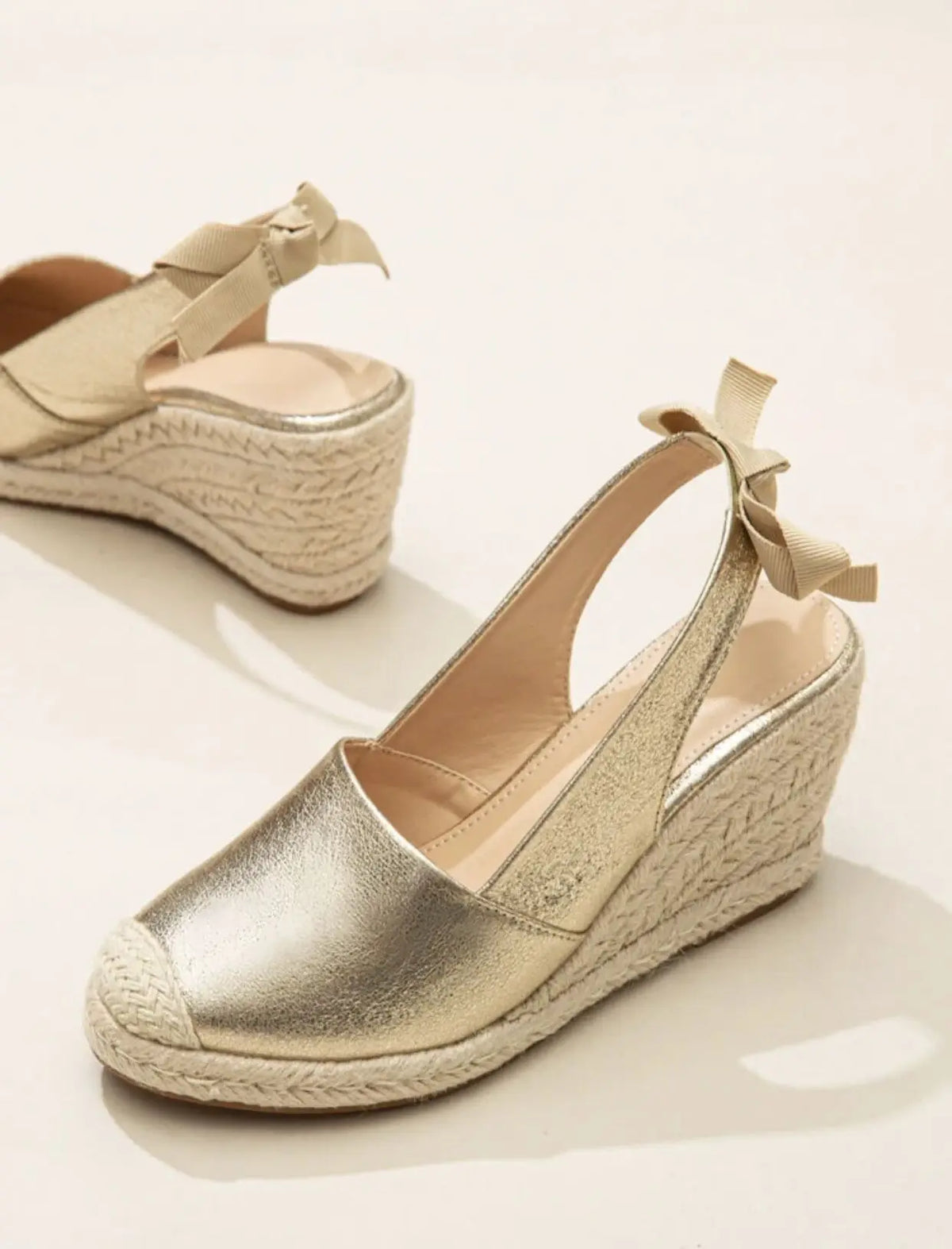 Espadrille-style wedge sandals