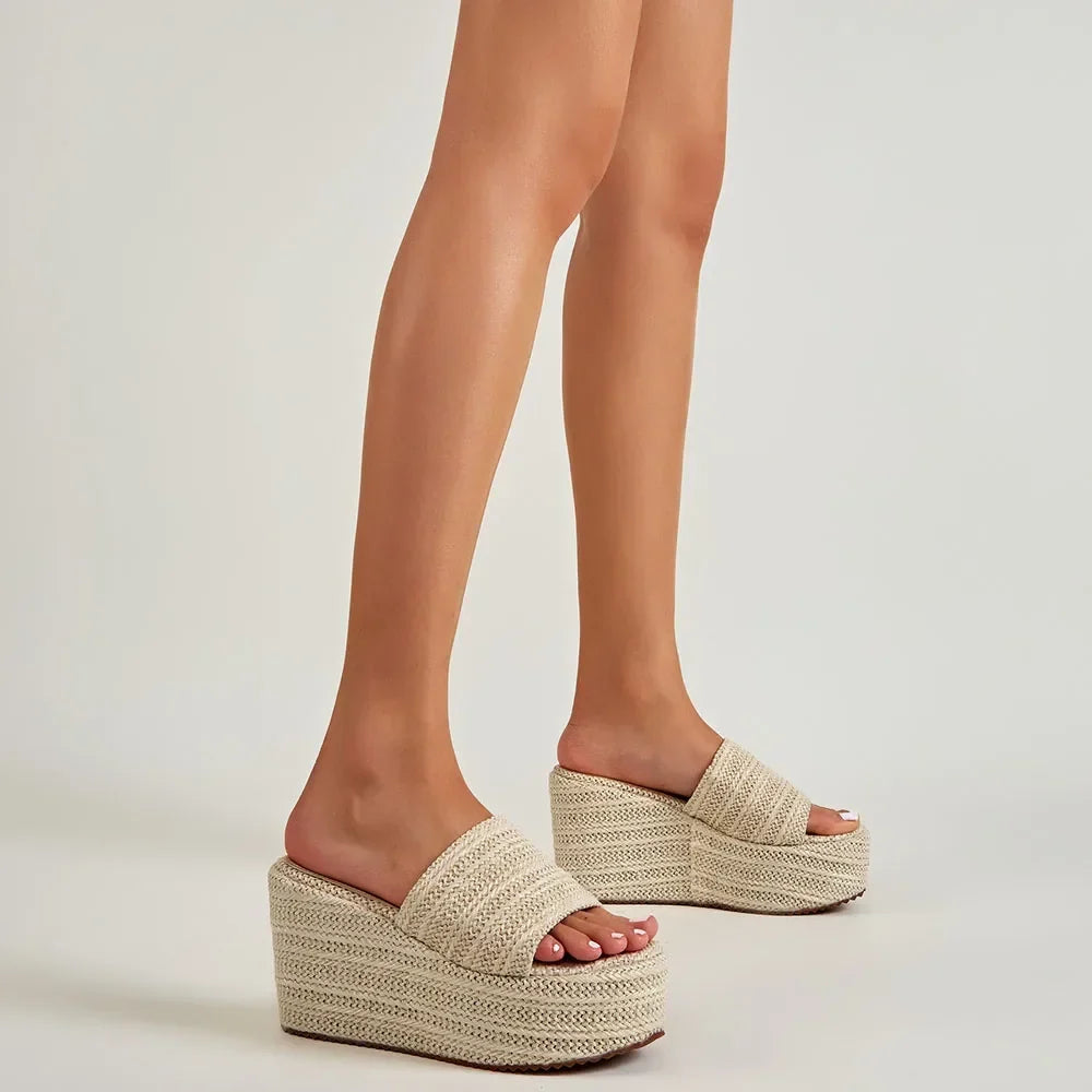 Bohemian Hemp Platform Espadrilles