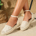 Vintage Beige Hemp Sandals for Women
