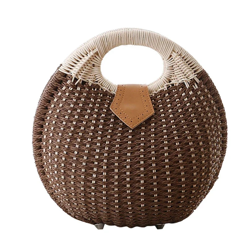 Round Shell Basket Bag