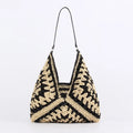 Black and White Woven Tote Bag