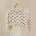 White Crochet Bag with Fringes