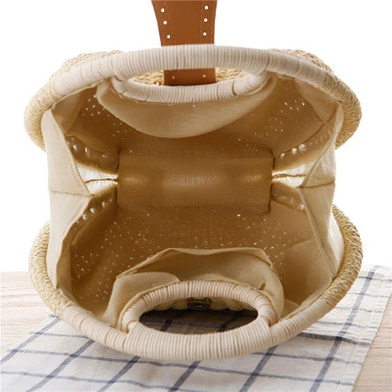 Round Shell Basket Bag