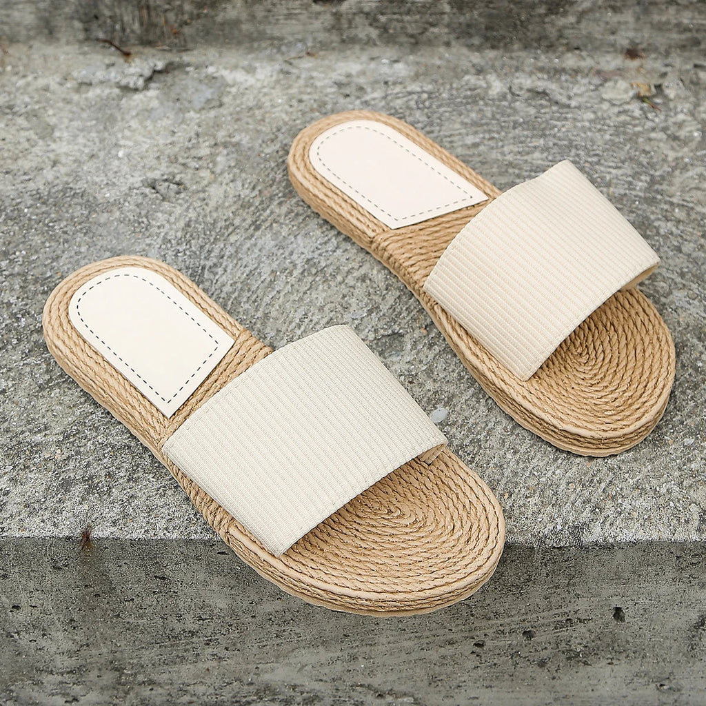 Beige flat sandals