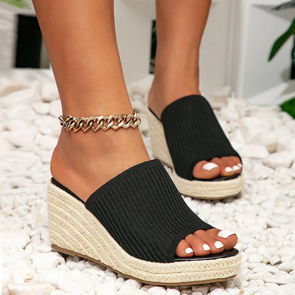 Bohemian Mules with Wedge Soles