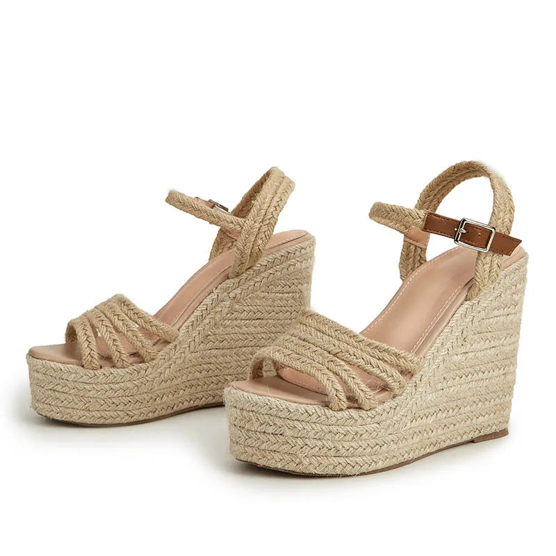 Boho-style platform sandals