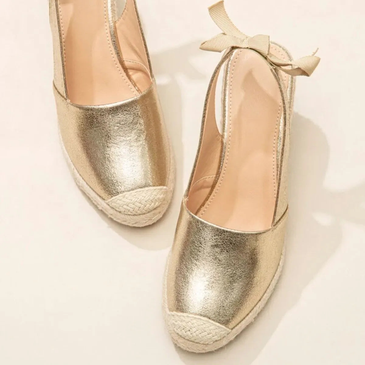 Espadrille-style wedge sandals