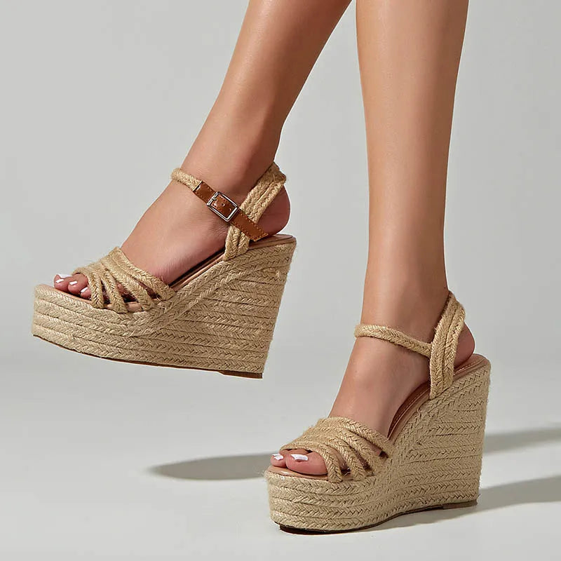 Boho-style platform sandals
