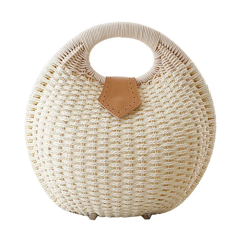 Round Shell Basket Bag