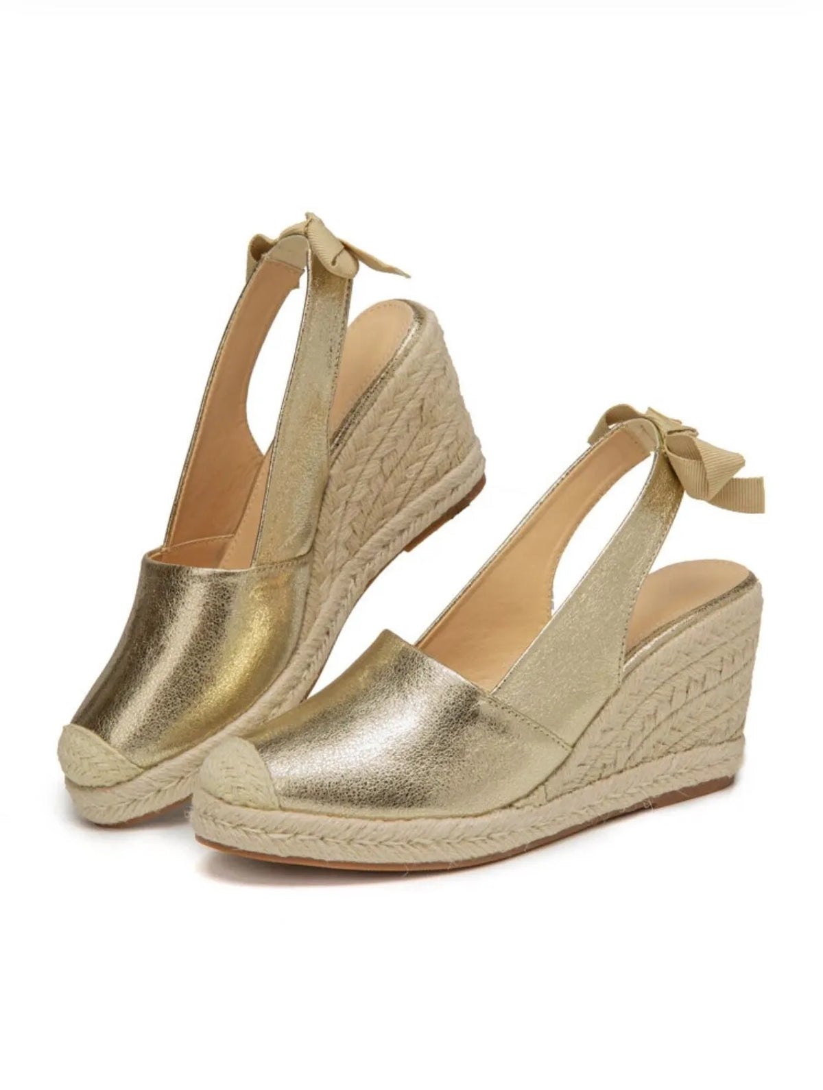 Espadrille-style wedge sandals