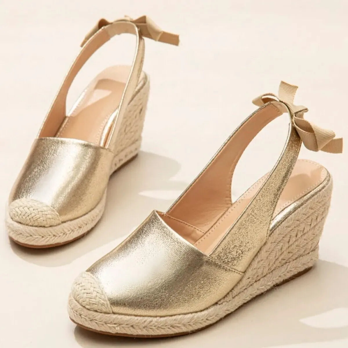Espadrille-style wedge sandals