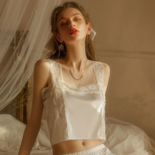 Kate Lace Cami Sets (White)