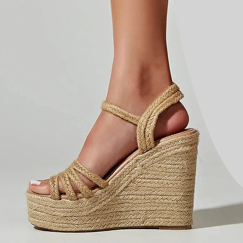 Boho-style platform sandals