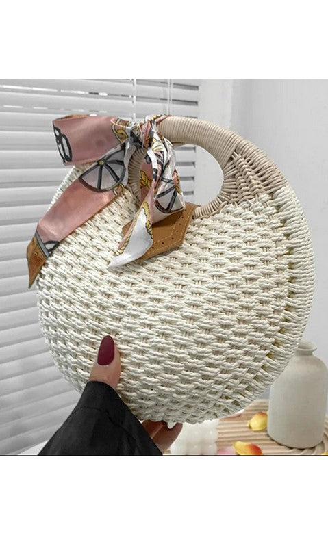 Round Shell Basket Bag
