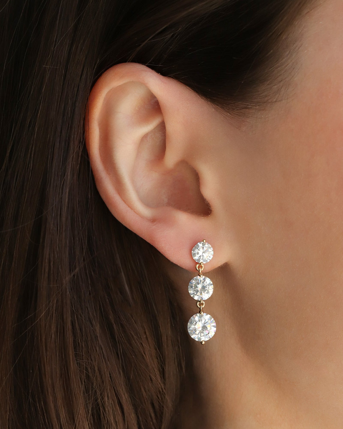 Gradual Trio Crystal Earrings