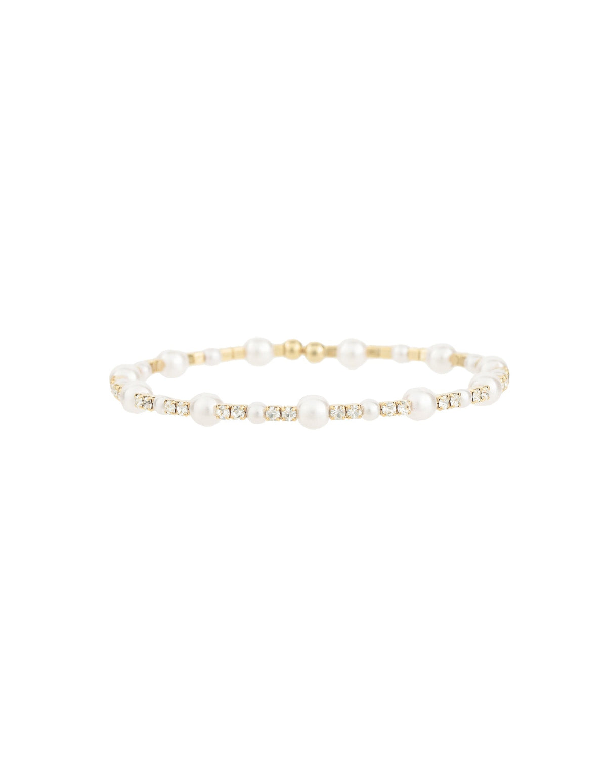 1 Row Mixed Pearl Crystal Coil Cuff