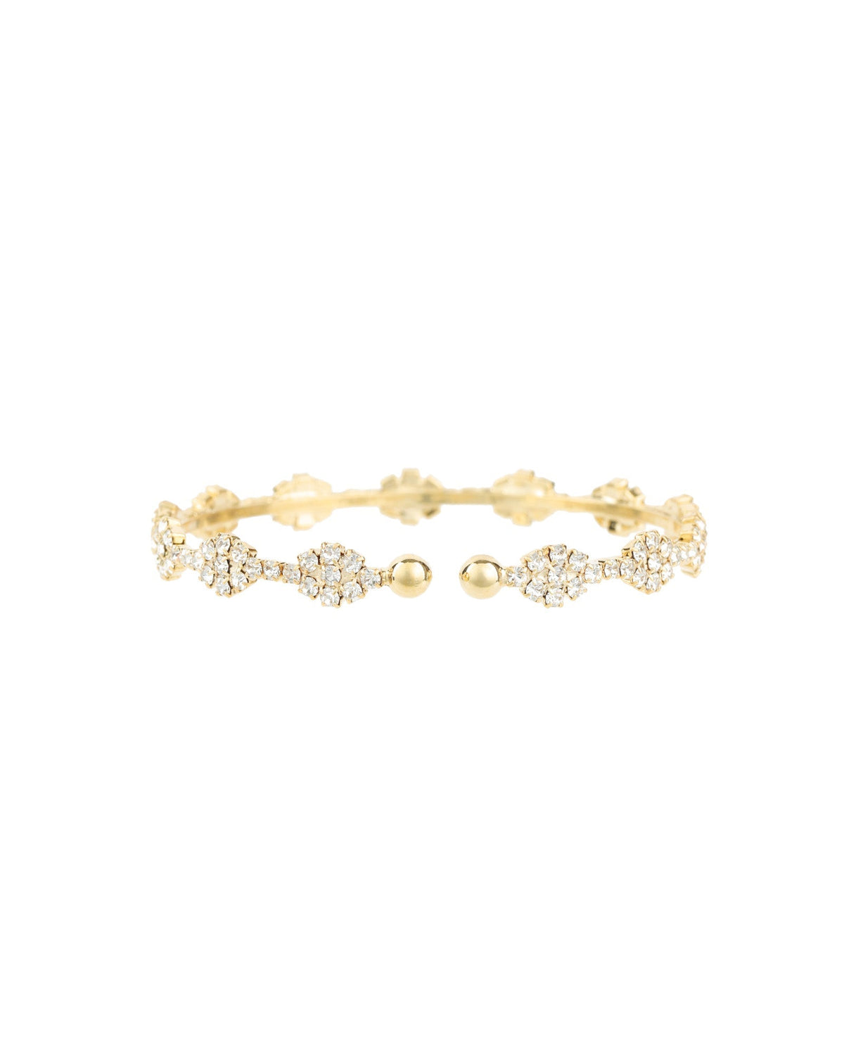 Multi Flower Crystal Cuff