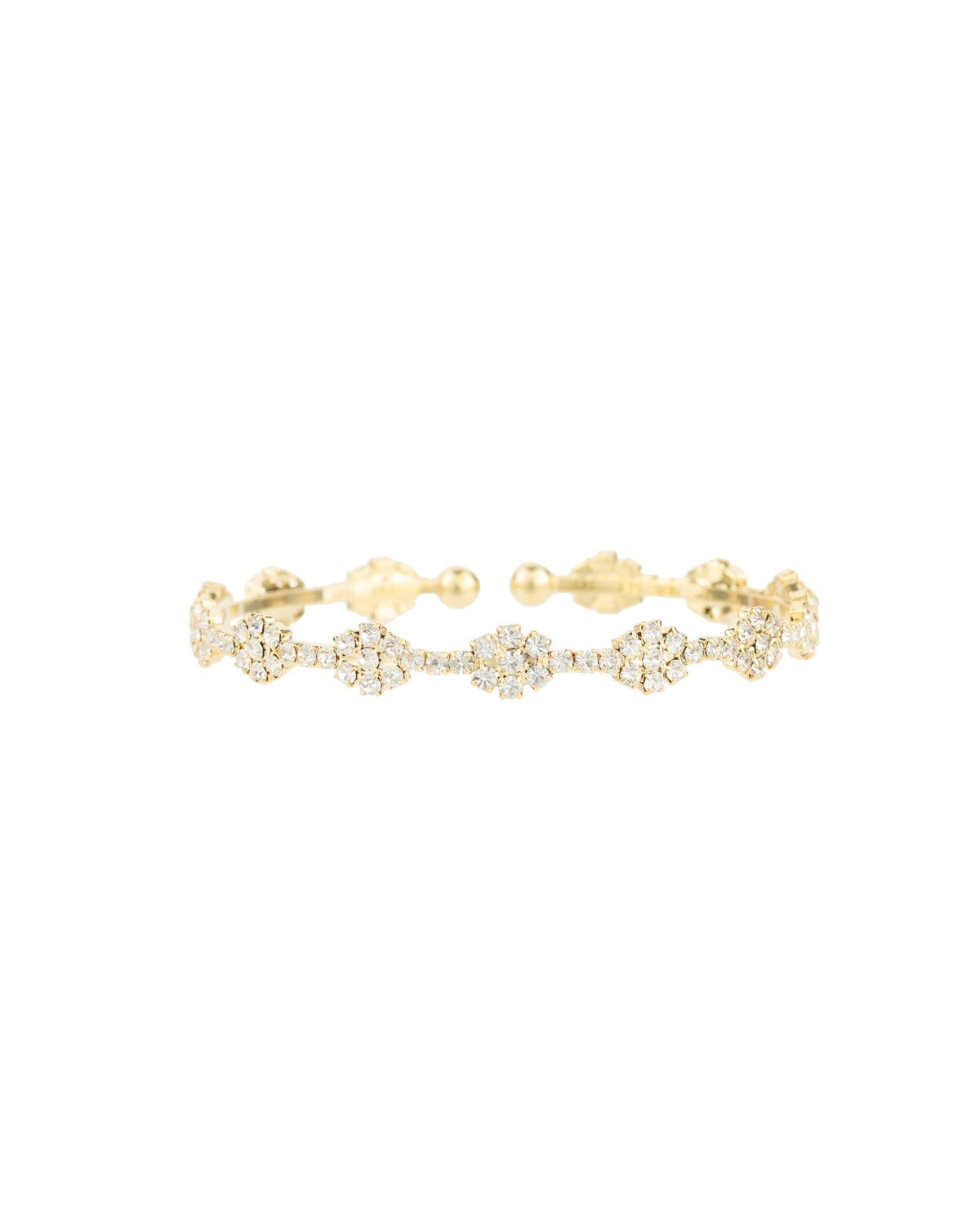 Multi Flower Crystal Cuff