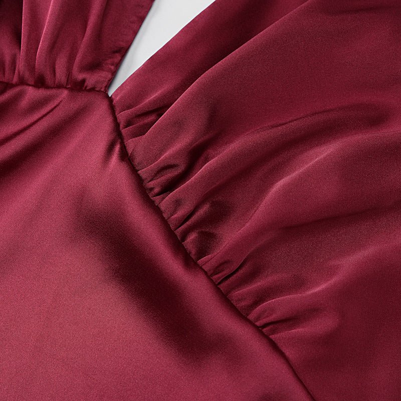 The Sultry Grace | Solid Color Halter Backless Maxi Dress