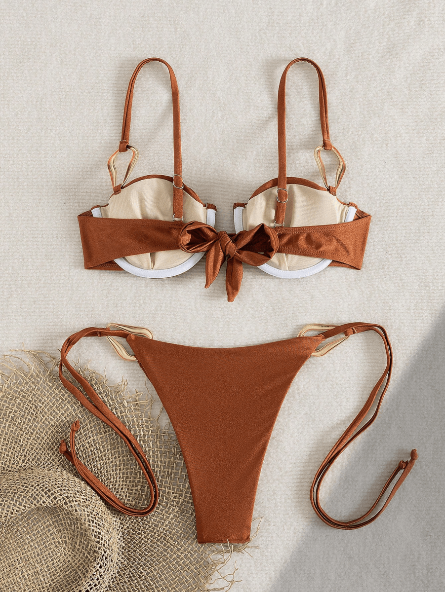 Chain Bikini – Halter Top and Bottoms with Side Ties