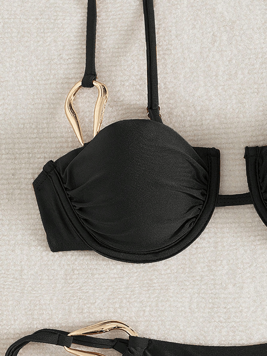 Chain Bikini – Halter Top and Bottoms with Side Ties