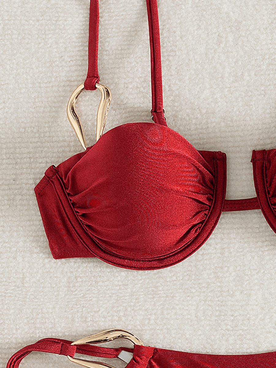 Chain Bikini – Halter Top and Bottoms with Side Ties