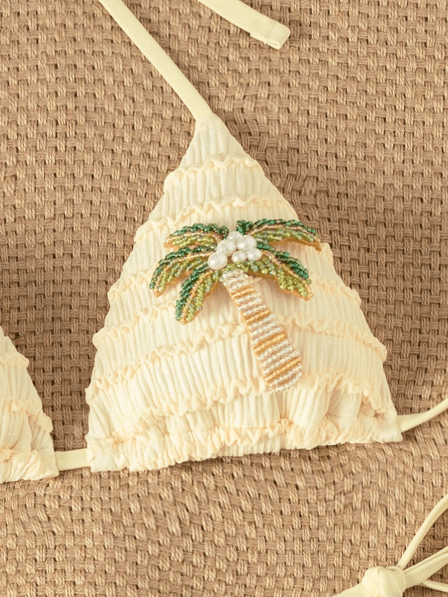Lace Capri Bikini – Triangular Crochet with Metal Accents