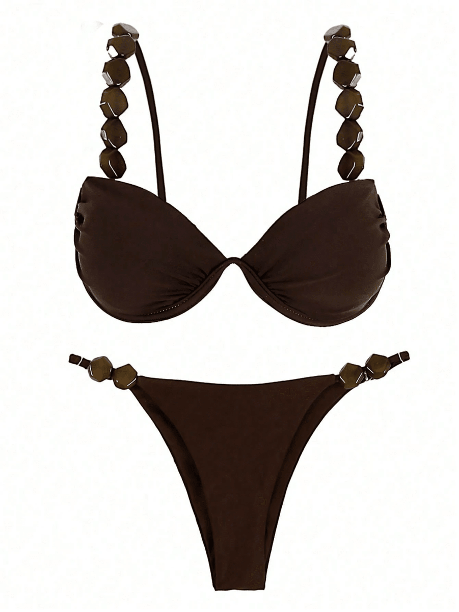 Ebony Bikini – Push-Up with Geometric Beads