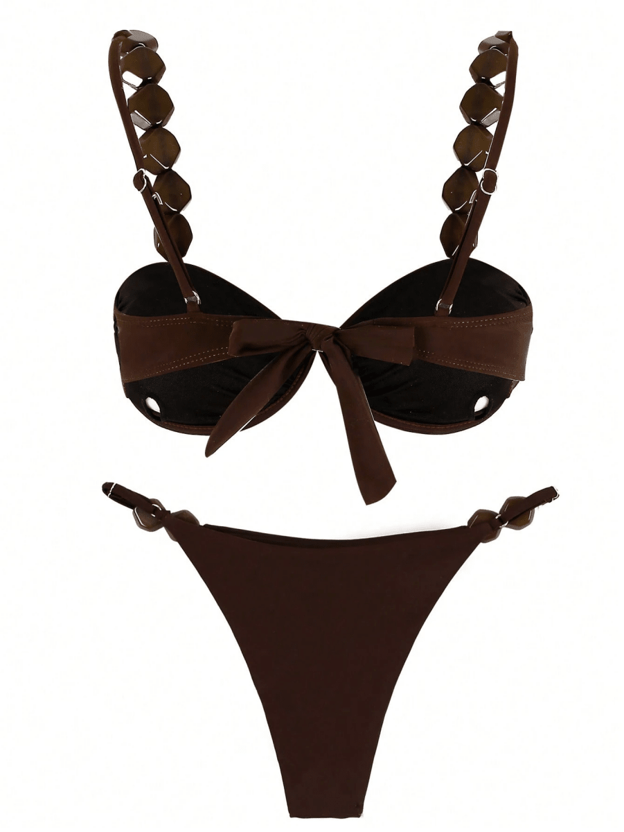 Ebony Bikini – Push-Up with Geometric Beads