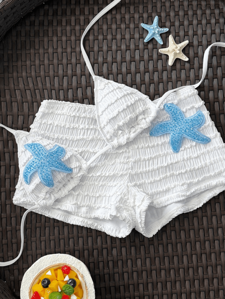 Estrella Bikini – Triangle Top with Shorts and Gold Patch