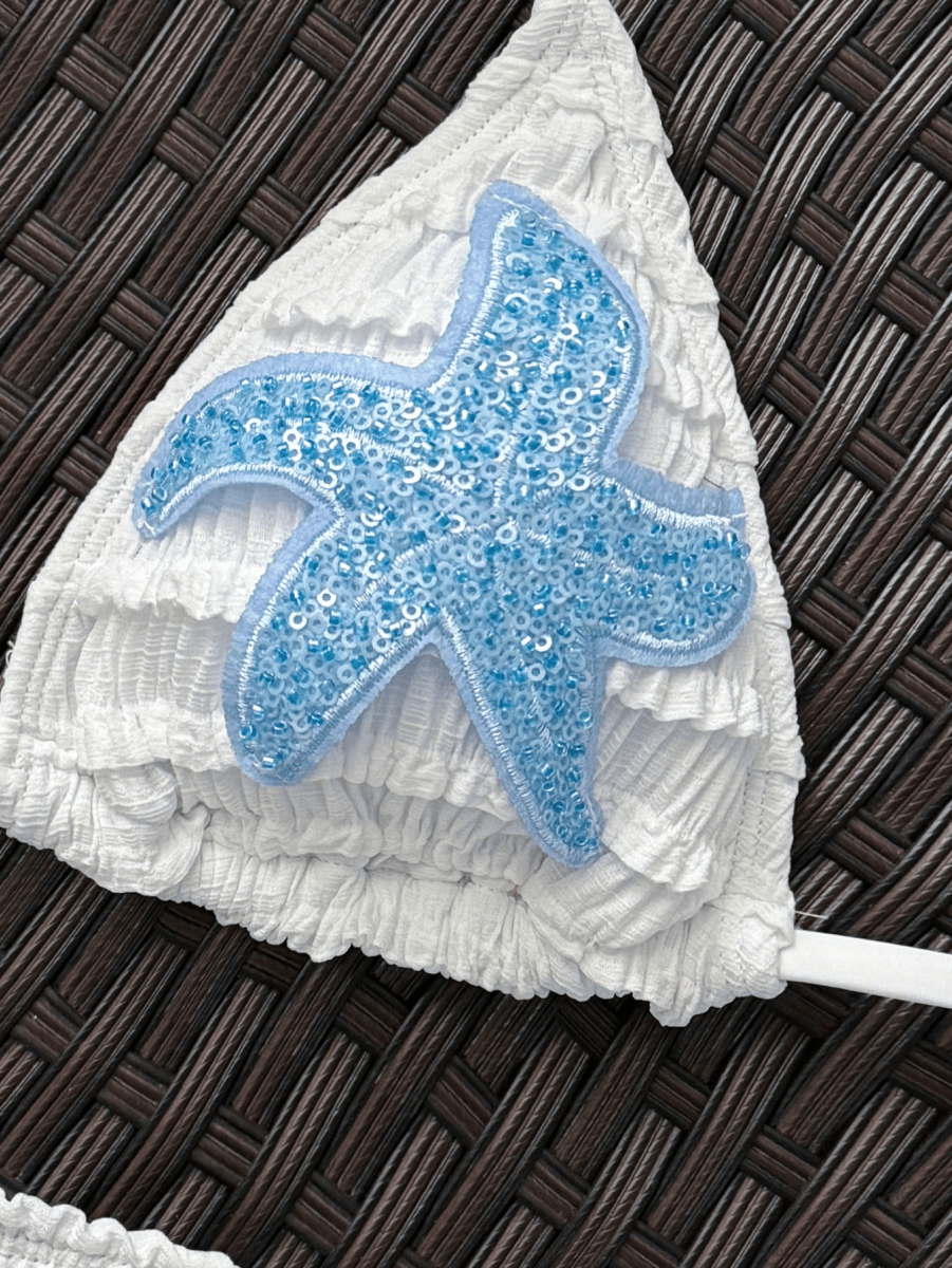 Estrella Bikini – Triangle Top with Shorts and Gold Patch