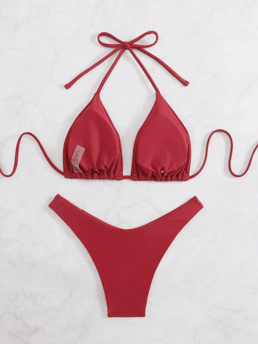 Malibu Bikini – Triangular Halter Top with Adjustable Straps