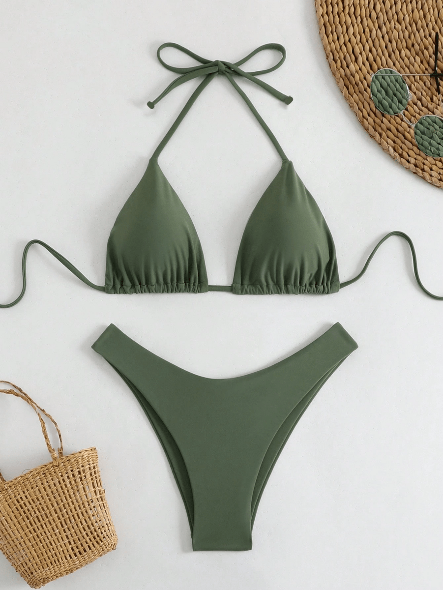 Malibu Bikini – Triangular Halter Top with Adjustable Straps