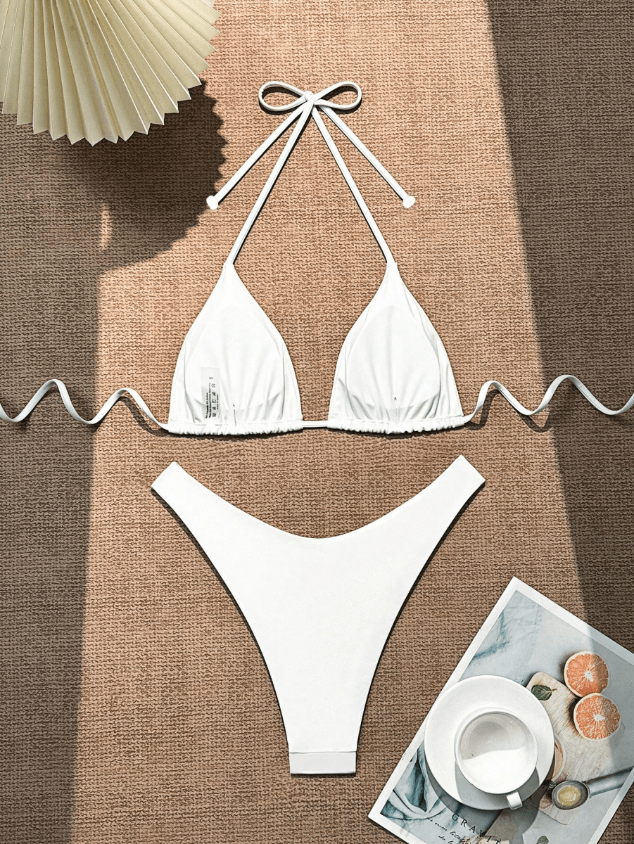 Malibu Bikini – Triangular Halter Top with Adjustable Straps