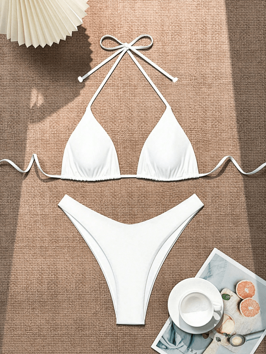 Malibu Bikini – Triangular Halter Top with Adjustable Straps