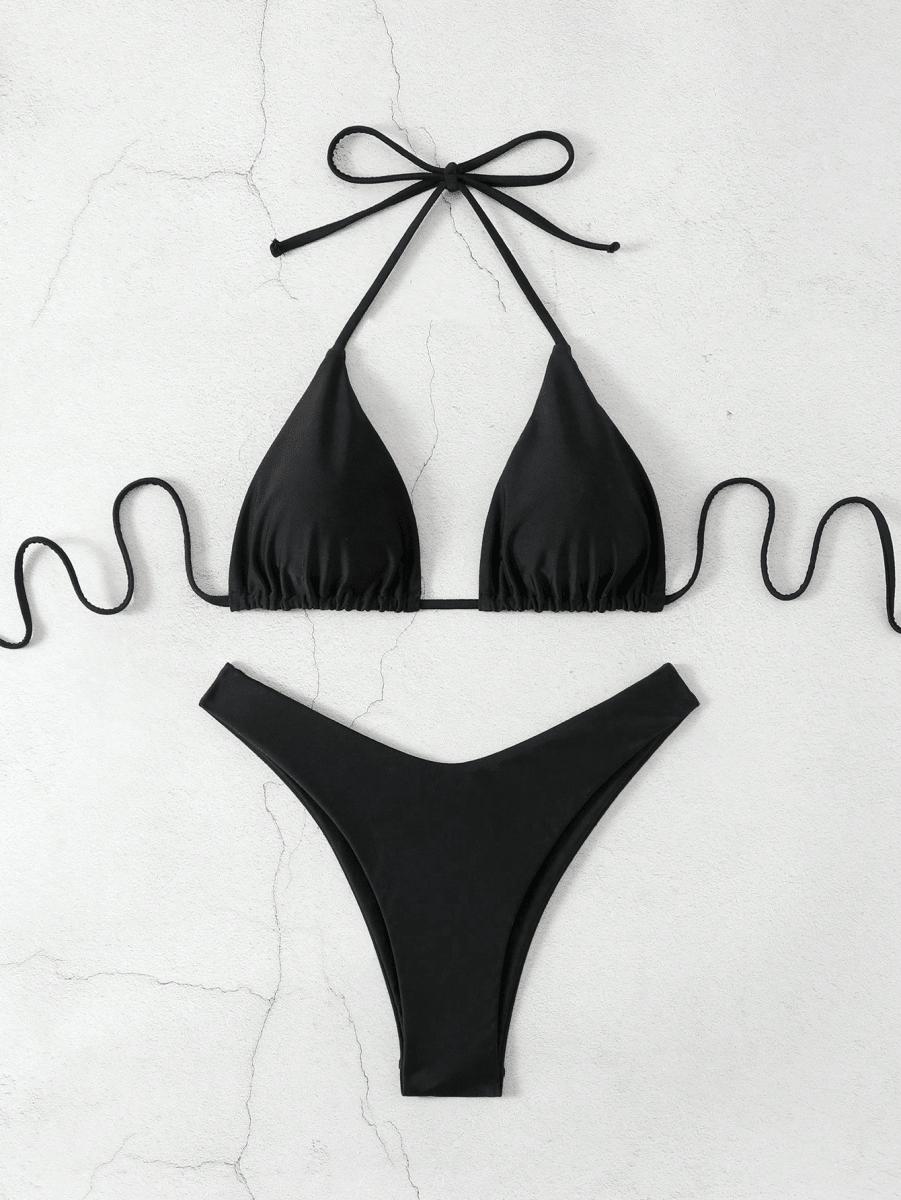 Malibu Bikini – Triangular Halter Top with Adjustable Straps