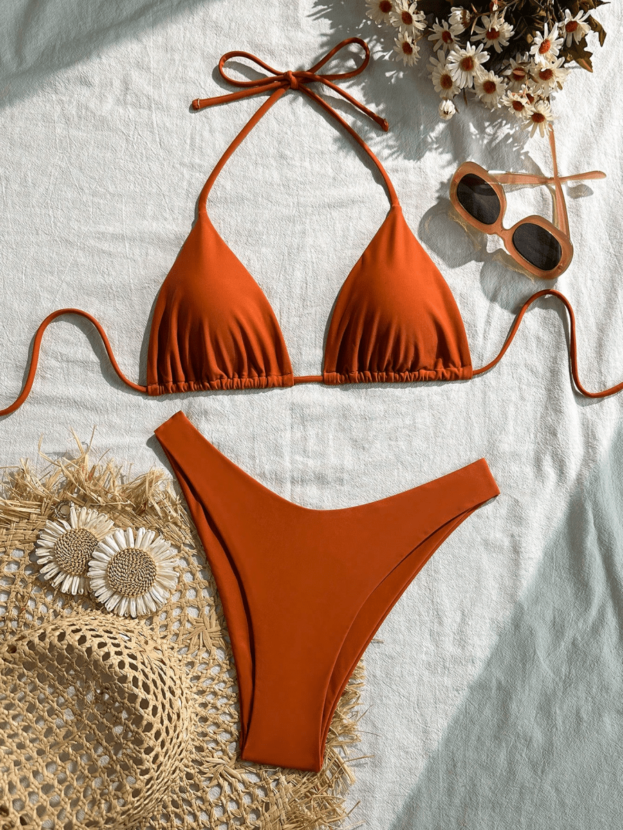 Malibu Bikini – Triangular Halter Top with Adjustable Straps