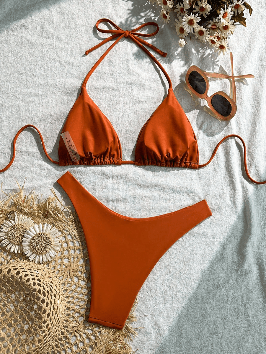 Malibu Bikini – Triangular Halter Top with Adjustable Straps