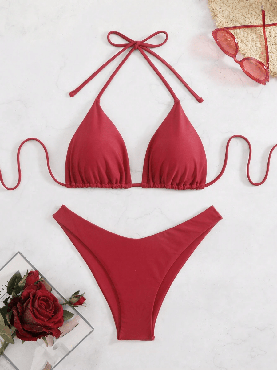 Malibu Bikini – Triangular Halter Top with Adjustable Straps